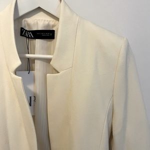 Cream colored Zara long suit jacket (S)